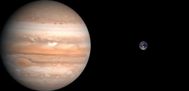 Comparatif de la dimension de Jupiter  celle de le Terre